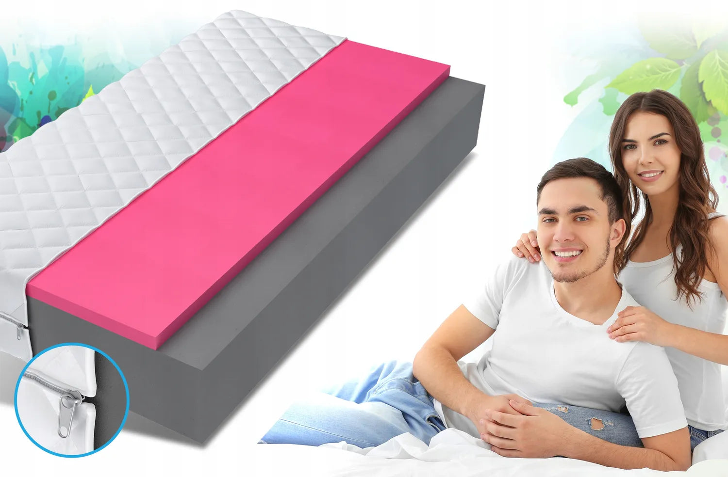 Materac Oaza Senior 160x200 Pianka MEMORY 17cm H3/H4
