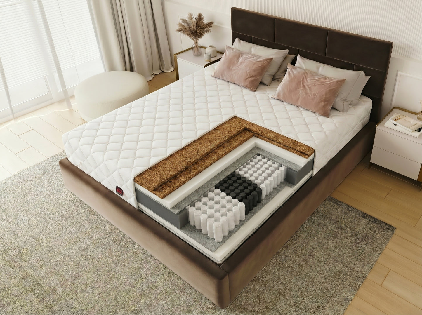 Materac Hybrydowy Multipocket GRAND TITAN H4/H5 2x KOKOS 25cm